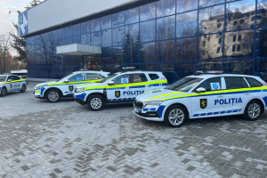 Vehicles presented to Moldova's national police by donors as part of the project to support local law enforcement. (OSCE/Jenni Dimitrova)