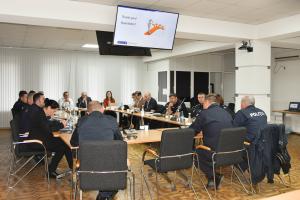 Participants during a roundtable meeting focused on enhancing police dog capabilities in Moldova, Chisinau, 18 April 2024 (General Police Inspectorate of Moldova)