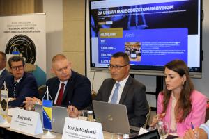 Representatives from the Seized Property Management Agency (FAZUOI) and the Judicial Police of the Federation of Bosnia and Herzegovina during a two-day event focused on enhancing inter-agency co-operation, Neum, 3 July 2024. (FBiH Seized Property Management Agency)