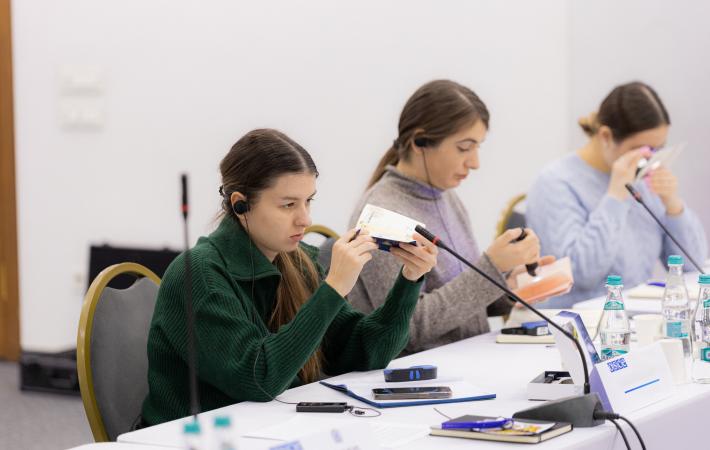 Participants in an OSCE training-for-trainers course on identifying forged documents and imposters in Chișinău, 29 January 2025. (Denis Livitchi)