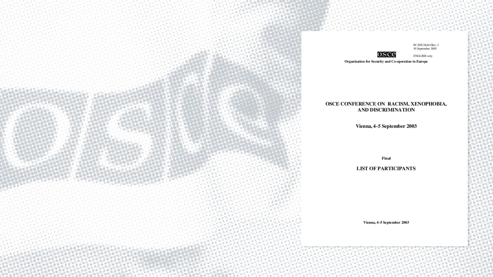 List of participants List of participants