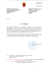 Response by the Delegation of Albania to the Questionnaire on Anti-Personnel Mines and Explosive Remnants of War Response by the Delegation of Albania to the Questionnaire on Anti-Personnel Mines and Explosive Remnants of War