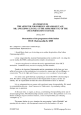 Address by the Minister for Foreign Affairs of Italy, H.E. Angelino Alfano Address by the Minister for Foreign Affairs of Italy, H.E. Angelino Alfano