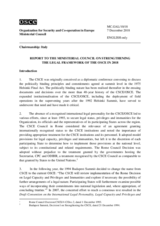 Report on Strengthening the Legal Framework of the OSCE in 2018 Report on Strengthening the Legal Framework of the OSCE in 2018