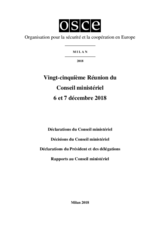 Final Document of the Twenty-Fifth Meeting of the Ministerial Council, Milan, 6-7 December 2018 Final Document of the Twenty-Fifth Meeting of the Ministerial Council, Milan, 6-7 December 2018