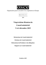 Final Document of the Twenty-Sixth Meeting of the Ministerial Council, Bratislava, 5-6 December 2019 Final Document of the Twenty-Sixth Meeting of the Ministerial Council, Bratislava, 5-6 December 2019