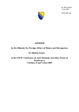 Address by the Minister for Foreign Affairs of Bosnia and Herzegovina, Mladen Ivanic Address by the Minister for Foreign Affairs of Bosnia and Herzegovina, Mladen Ivanic