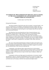 Contribution by the Delegation of the Russian Federation - Address by the Patriarch of Moscow and All Russia, Alexy Contribution by the Delegation of the Russian Federation - Address by the Patriarch of Moscow and All Russia, Alexy