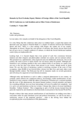 Statement by Pavel Svoboda, Deputy Minister of Foreign Affairs of the Czech Republic Statement by Pavel Svoboda, Deputy Minister of Foreign Affairs of the Czech Republic