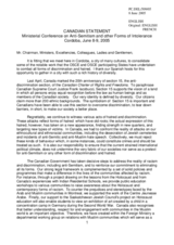 Statement by the Delegation of Canada Statement by the Delegation of Canada