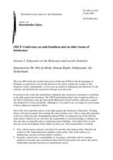 Statement by Piet de Klerk, Human Rights Ambassador, the Netherlands Statement by Piet de Klerk, Human Rights Ambassador, the Netherlands