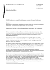 Statement by Piet de Klerk, Human Rights Ambassador, the Netherlands Statement by Piet de Klerk, Human Rights Ambassador, the Netherlands