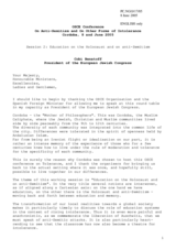 Statement by Cobi Benatoff, President of the European Jewish Congress Statement by Cobi Benatoff, President of the European Jewish Congress