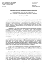 Contribution of the NGO "The Voice of the Rroms" Contribution of the NGO "The Voice of the Rroms"