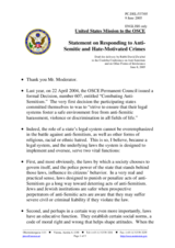 Statement by Rabbi David Zwiebel, Delegation of the United States of America Statement by Rabbi David Zwiebel, Delegation of the United States of America