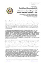 Statement by Ambassador Edward B. O'Donnell, Delegation of the United Stated of America Statement by Ambassador Edward B. O'Donnell, Delegation of the United Stated of America