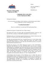 Cordoba Declaration by the Chairman-in-Office Cordoba Declaration by the Chairman-in-Office