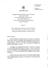 Statement of the Most Reverend Antonio Canizares, Archbishop of Toledo, Head of the Delegation of the Holy See Statement of the Most Reverend Antonio Canizares, Archbishop of Toledo, Head of the Delegation of the Holy See