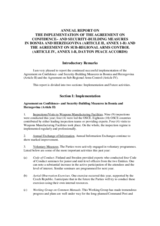 Annual Report on the implementation of the agreement on Confidence-and-Security-Building measures in Bosnia and Herzegovina (Dayton Peace Accords), 2002 Annual Report on the implementation of the agreement on Confidence-and-Security-Building measures in Bosnia and Herzegovina (Dayton Peace Accords), 2002