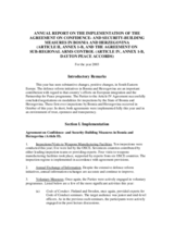 Annual Report on the implementation of the agreement on Confidence-and-Security-Building measures in Bosnia and Herzegovina (Dayton Peace Accords), 2003 Annual Report on the implementation of the agreement on Confidence-and-Security-Building measures in Bosnia and Herzegovina (Dayton Peace Accords), 2003