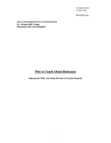 Statement by PhDr. Jan Munk, Director of Terezín Memorial Statement by PhDr. Jan Munk, Director of Terezín Memorial