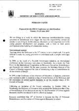 Position paper by the Ministry of Education and Research of Romania Position paper by the Ministry of Education and Research of Romania
