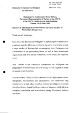 Statement by Ambassador Omur Orhun, Permanent Representative of Turkey to the OSCE Statement by Ambassador Omur Orhun, Permanent Representative of Turkey to the OSCE