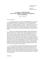 Inaugural address by Wladyslaw Bartoszewski Inaugural address by Wladyslaw Bartoszewski