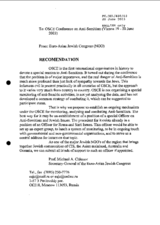 Recommendations by the Euro-Jewish Congress Recommendations by the Euro-Jewish Congress