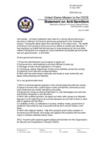 Statement on Anti-Semitism by Abraham H. Foxman, National Director, Anti -Defamation League, US Statement on Anti-Semitism by Abraham H. Foxman, National Director, Anti -Defamation League, US