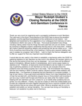 Closing remarks by Rudolph Giuliani, US Closing remarks by Rudolph Giuliani, US