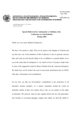 Speech by Ambassador J. Tabibian, Armenian Delegation Speech by Ambassador J. Tabibian, Armenian Delegation