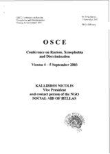 Contribution by Kallirroi Nicolis, Vice President and contact person of Social Aid of Hellas Contribution by Kallirroi Nicolis, Vice President and contact person of Social Aid of Hellas
