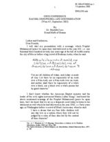 Keynote speech by Mustafa Ceric, Grand Mufti of Bosnia Keynote speech by Mustafa Ceric, Grand Mufti of Bosnia