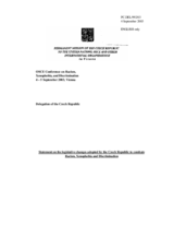 Statement by the Delegation of the Czech Republic, session 1 Statement by the Delegation of the Czech Republic, session 1