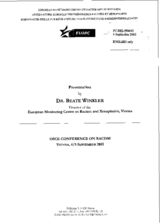 Presentation by Dr. Beate Winkler, Director of the European Monitoring Centre on Racism and Xenophobia, Vienna, session 2 Presentation by Dr. Beate Winkler, Director of the European Monitoring Centre on Racism and Xenophobia, Vienna, session 2