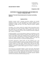 Speech and recommendations by the Delegation of Turkey, session 2 Speech and recommendations by the Delegation of Turkey, session 2