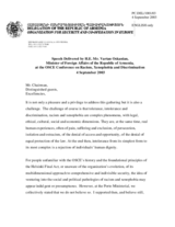 Speech by Vartan Oskanian, Minister of Foreign Affairs of the Republic of Armenia, session 3 Speech by Vartan Oskanian, Minister of Foreign Affairs of the Republic of Armenia, session 3