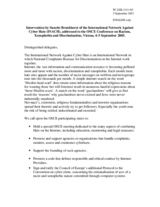 Intervention by Suzette Bronkhorst, the International Network Against Cyber Hate (INACH), session 4 Intervention by Suzette Bronkhorst, the International Network Against Cyber Hate (INACH), session 4