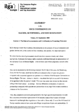 Statement by the European Region of the International Lesbian and Gay Association, session 2 Statement by the European Region of the International Lesbian and Gay Association, session 2