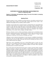 Speaking points and recommendations of the delegation of Turkey, session Speaking points and recommendations of the delegation of Turkey, session