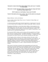 Joint statement by Amnesty International, Human Rights Watch, and the Lawyers' Committee for Human Rights, session 4 Joint statement by Amnesty International, Human Rights Watch, and the Lawyers' Committee for Human Rights, session 4