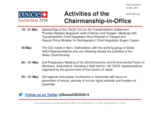 Report on the activities of the Chairperson-in-Office Report on the activities of the Chairperson-in-Office