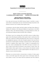 Opening address by Jamila Seftaoui, OSCE Senior Adviser on Gender Issues Opening address by Jamila Seftaoui, OSCE Senior Adviser on Gender Issues