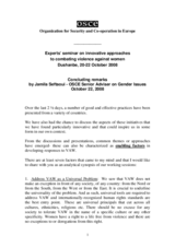 Concluding remarks by Jamila Seftaoui - OSCE Senior Adviser on Gender Issues Concluding remarks by Jamila Seftaoui - OSCE Senior Adviser on Gender Issues