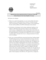 Opening statement by Ulrich Brandenburg, the Federal Republic of Germany Opening statement by Ulrich Brandenburg, the Federal Republic of Germany