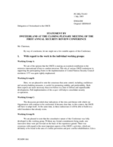 Statement by the Swiss Delegation to the OSCE, closing session Statement by the Swiss Delegation to the OSCE, closing session