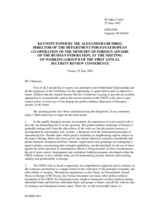 Keynote speech by Alexander Grushko, Ministry of Foreign Affairs of the Russian Federation, working group B Keynote speech by Alexander Grushko, Ministry of Foreign Affairs of the Russian Federation, working group B