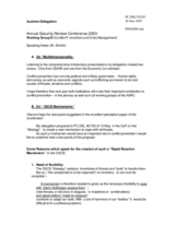 Statement by W. Ehrlich of the Austrian Delegation, working group D Statement by W. Ehrlich of the Austrian Delegation, working group D