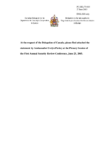 Closing statement by Ambassador Evelyn Puxley, Canadian Delegation to the OSCE Closing statement by Ambassador Evelyn Puxley, Canadian Delegation to the OSCE